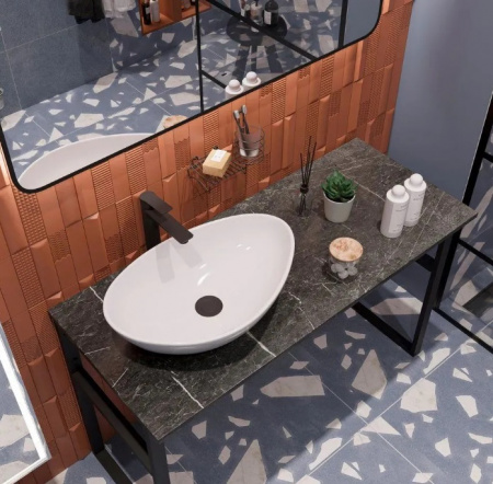 Столешница 110*50(55) отверстие слева черный